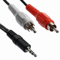 AK243-2-R CABLE 3.5MM STEREO-2PHONO PLUGS