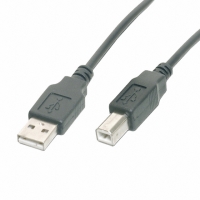 AK672/2-2-BLACK-R CABLE USB 2.0 A-B MALE BLACK 2M
