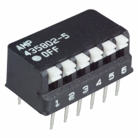 435802-5 RIGHT ANGLE 6 POS DIP SWITCH