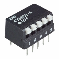 435802-4 RIGHT ANGLE 5 POS DIP SWITCH
