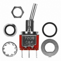 7208P3CWCQE SWITCH TOGGLE DPDT PC MOUNT