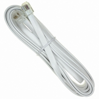 AT-S-26-6/6/W-14-R MOD CORD STANDARD 6-6 WHITE 14'