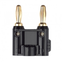 4892-0 DOUBLE BANANA PLUG GOLD BLACK