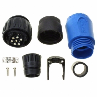 C016 30H006 110 10 CONN MALE PLUG 6+PE SILVER BLUE