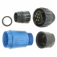 C016 30H006 200 10 CONN MALE PLUG 6+PE GOLD BLUE