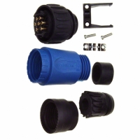 C016 30H006 210 10 CONN MALE PLUG 6+PE GOLD BLUE