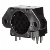 HR212-10R-8SDL(04) CONN RECEPT 8POS RT ANG GOLD BLK