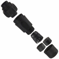 C016 10H006 000 12 CONN MALE PLUG 6+PE BLACK