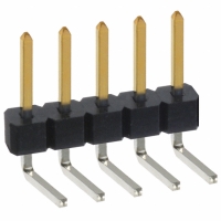 PBC05SBBN CONN HEADER .100 SINGL R/A 5POS