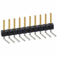 PBC10SBBN CONN HEADER .100 SINGL R/A 10POS