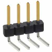 PBC04SBCN CONN HEADER .100 SINGL R/A 4POS