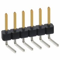 PBC06SBCN CONN HEADER .100 SINGL R/A 6POS