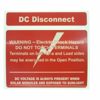 SOL-DCD-104100-4-0.5 LABEL 2-PART DC DISCONNECT-WARN