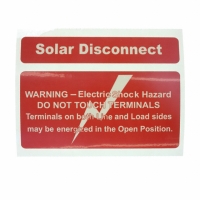 SOL-SD-104076-4-0.5 LABEL 2-PART SOLAR DISCONNECT