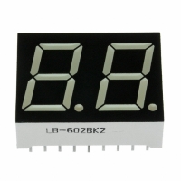 LB-602BK2 DISPLAY 7SEG 14.3MM 2DGT BLUE CC