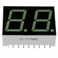 LB-602MA2 DISPLAY 7SEG 14.3MM 2DGT GRN CA