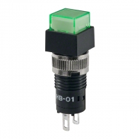 HB01KW01-5F-FB SW IND PB SQ GREEN LED DIFF GRN