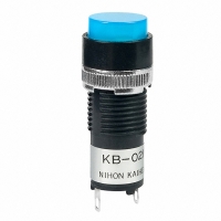 KB02KW01-6B-GG SW IND PB RND WHTE LED BLUE CAP