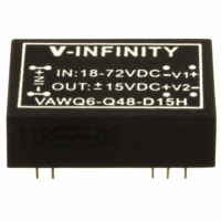 VAWQ6-Q48-D15H CONVERTER DC/DC +/-15V 190MA 6W