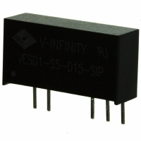 VESD1-S5-D15-SIP CONVERTER DC/DC +/-15V OUT 1W