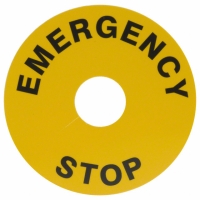 A01YL1 EMERGENCY STOP PLATE 60MM YLW