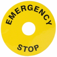 A02YL1 EMERGENCY STOP PLATE 90MM YLW