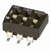 SD03H0SK SWITCH DIP TAPE SEALED 3POS SMD
