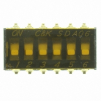 SDA06H0SB SWITCH DIP TAPE SEALED 6POS SMD