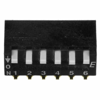 KAR06LGGT SW PIANO DIP 6 POS SEALED SMT