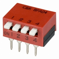 BPA04K SWITCH DIP SIDE-ACTUATED 4POS