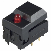 5501MBLKRED SWITCH PB SPDT MOM BLK W/RED LED