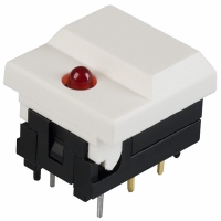 5511MWHTRED SWITCH PB SPDT MOM WHT W/RED LED