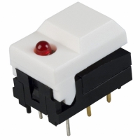 5501MWHTRED SWITCH PB SPDT MOM WHT W/RED LED