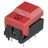 5501MREDRED SWITCH PB SPDT MOM RED W/RED LED