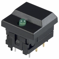 5511MBLKGRN SWITCH PB SPDT MOM BLK W/GRN LED