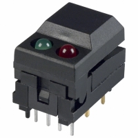 5501MBLKREDGRN SWITCH PB SPDT MOM BLK RD&GN LED