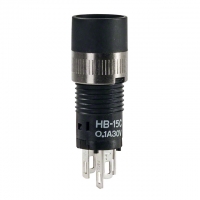 HB15CKW01 SW PB SPDT MOM RND BLACK SOLDER