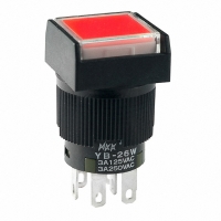 YB26WSKW01-5C-JC SW PB DPDT ILL SQ RED CAP SLD