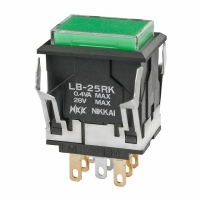 LB25RKG01-28-JF SWITCH ILLUM PB DPDT RECT 28V