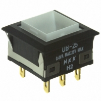 UB25KKG016B SWITCH PB DPDT SQ WHT ILLUM SLD