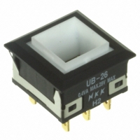 UB26KKG016F SWITCH PB DPDT SQ GRN ILLUM SLD