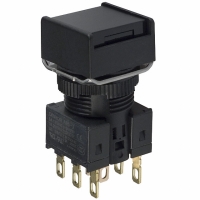 A165-ABM-2 SWITCH PB SQUARE MOM DPDT BLACK