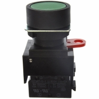A22-FG-10A SWITCH PB ROUND ALT SPST-NO GRN