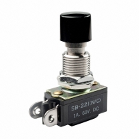 SB221NC SW PUSHBUTTON SPST NC SLD LUG