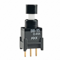 BB15AP-FA SW PB SPDT .4VA STR BLACK CAP