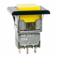 MB2411JW01-E-1A SW PB SPDT YLW CAP BK SILV SLD