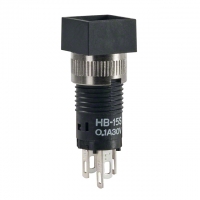 HB15SKW01 SW PB SPDT MOM SQ BLACK SOLDER