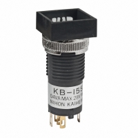 KB15SKG01 SWITCH PB SPDT SQ GOLD SLD LUG