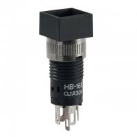 HB16SKW01 SW PB SPDT ALT SQ BLACK SOLDER