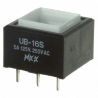 UB16SKW03N SWITCH PB SPDT SQ SILVER STR PCB